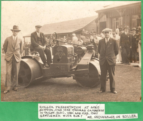 Cricket at Ramsbottom, including presentation of a roller at Riverside, Acre Bottom 1937 and a new scoreboard 1949.
14-Leisure-02-Sport and Games-006-Cricket
Keywords: 0