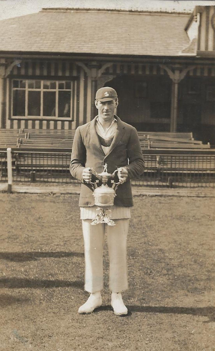 Billy Hickmott, Ramsbottom Cricket Club Pro.outside the pavilion - At the crease 
14 - Leisure - 02 - Sport and Games
Keywords: Bury-Archive