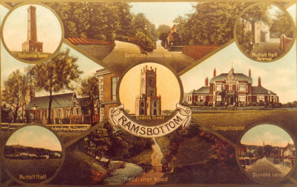 Rams 1911 with views of Holcombe Tower, St Pauls Church,.. Gatehouse to Stubbins Vale, Nuttall Hall Ave, Cottage Hospital, Nuttall Hall, Redisher Woods, Dundee Lane
14 - Leisure - 03 - Tourism
Keywords: Bury-Archive