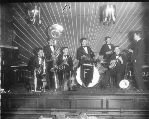 New Florida Dance Band in St Pauls SchoolCopies. Also details on separate sheet.  2 photographs Date:1940s
14 - Leisure - 04 - Events
Keywords: Bury-Archive