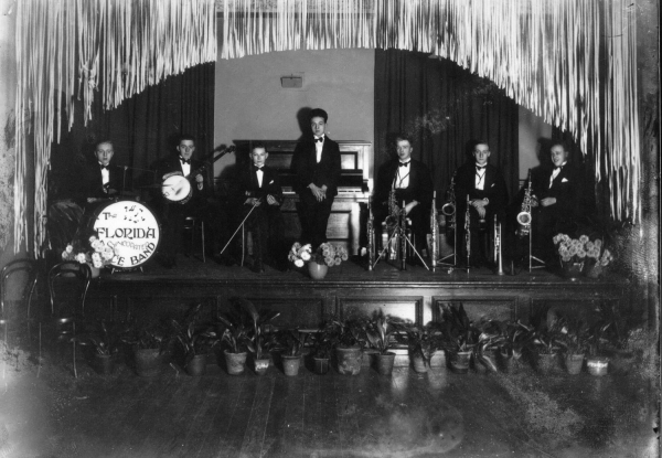 New Florida Dance Band in St Pauls SchoolCopies. Also details on separate sheet.  2 photographs Date:1940s
14 - Leisure - 04 - Events
Keywords: Bury-Archive