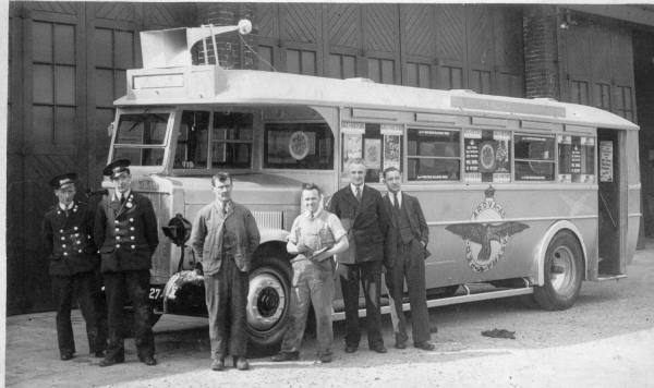 11 of of bus used in War Wings Week Ram WW2 26/4-3/5 1941 Bus used as selling point. Single man on pics is Mr. Holt leader of Ram council.  WWW 26/4 - 3/5 1941
15 - War - 02 - World War 2
Keywords: Bury-Archive