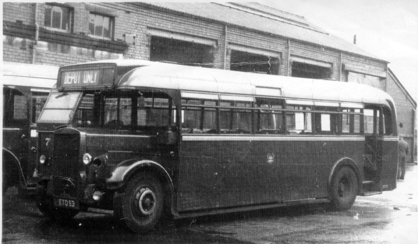 Hawkshaw Football team early 1930's. Rev. Armstrong. Mr Whowell, Gordon Greenhalgh, Johnnie Cotton . Howarth? (Mirror image) H. Lonsdale 
16 - Transport - 02 - Trams and Buses
Keywords: Bury-Archive