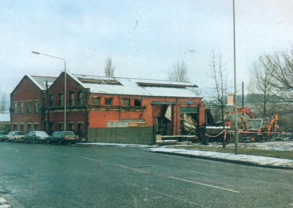 Bus shed (depot) office being demolished Stubbins Lane 1991 Taken from photocomp91 TC 20
16 - Transport - 02 - Trams and Buses
Keywords: Bury-Archive