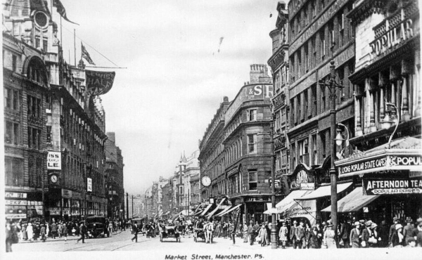 Market Street Manchester c.late 1920's or early 1930's 
17 - Buildings and the Urban Environment - 05 - Street Scenes
Keywords: Bury-Archive