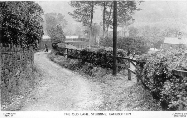 cup Chatterton Old Lane Stubbins. A p.c. from Mrs. Nightingale 'do you see our house and Ebbies (Ebenezer) greenhouses, He worked in RUDC transport certainly in 1940's.pp
17 - Buildings and the Urban Environment - 05 - Street Scenes
Keywords: Bury-Archive