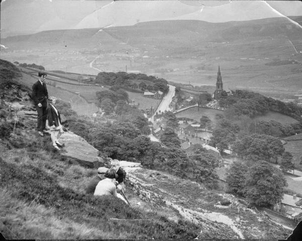 Holcombe Panorama. From hill south of Peel Tower mid 1930's See Holcombe village .Stubbins Haslingden Rd Edenfield, the Burnley road, and beyond. In Bolton Journal & Guard.12.6.1936
18 - Agriculture and the Natural Environment - 03 - Topography
Keywords: Bury-Archive