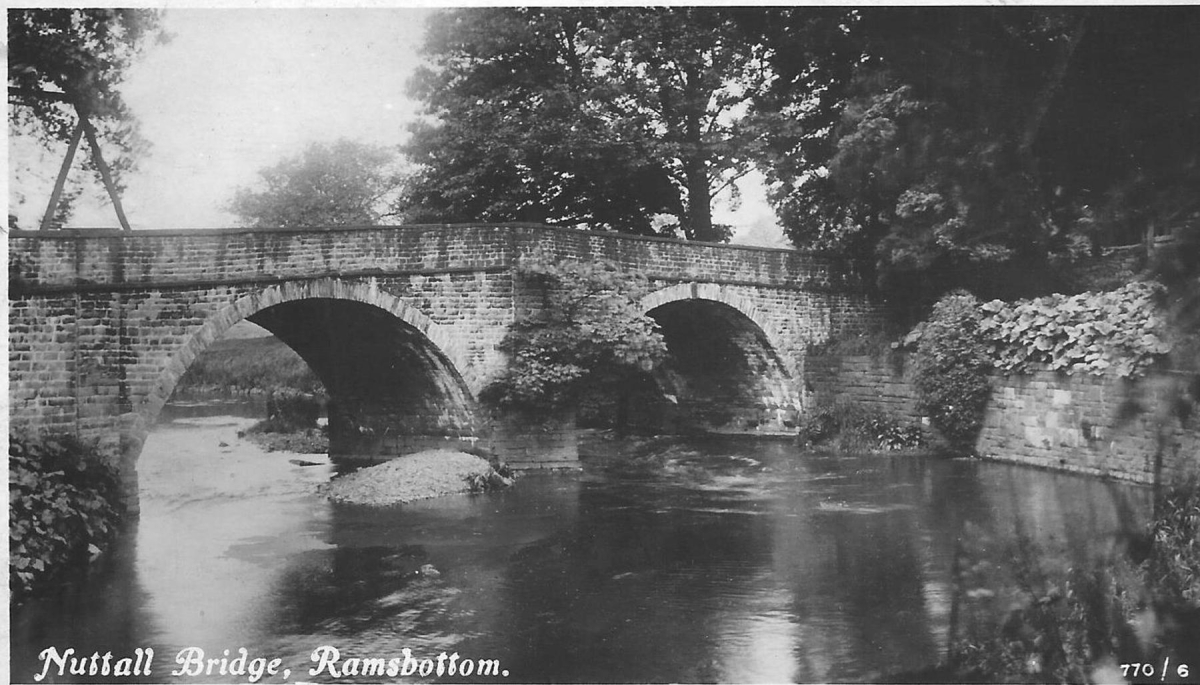 Nuttall Bridge Looking west. Postcard 
18 - Agriculture and the Natural Environment - 03 - Topography
Keywords: Bury-Archive