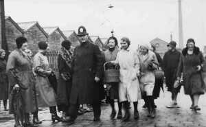 Early 1930s, Police Sergeant Norris, Railway Street, Chimney of Square Works 
people
Keywords: 1945