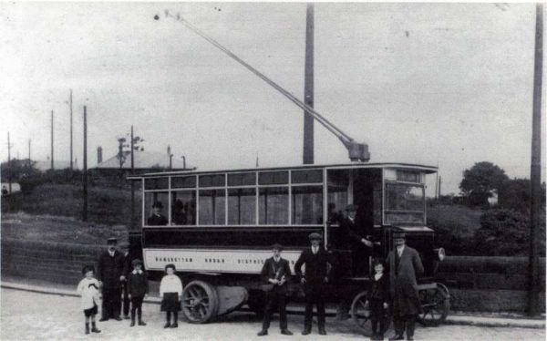 Fleet No: 3- Registration No: TB 8571 - Chassis: Railless Electric Traction - Chassis No: not known - Body:Milnes Voss - Seating: B28R - Introduced:  B28R - Withdrawn: 1913 - Location: Holcombe Brook - Comments: ? Other Info: Ref. A28
16-Transport-02-Trams and Buses-000-General
Keywords: 0