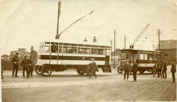 Fleet No: ?- Registration No:  - Chassis: Railless Electric Traction - Chassis No: not known - Body:Milnes Voss - Seating: B28R - Introduced:  B28R - Withdrawn: 1913 - Location: 'Trackless Trams' at Holcombe Brook - Comments: ? Other Info: (RHS Archive Re
16-Transport-02-Trams and Buses-000-General
Keywords: 0