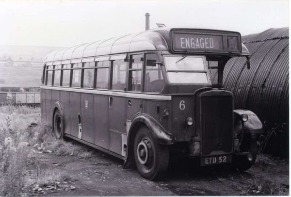 Fleet No: 6- Registration No: ETD 52 - Chassis: Leyland TS8 - Chassis No: 303374 - Body:Roe - Seating: B36R - Introduced:  B36R - Withdrawn: 1939 - Location: Ramsbottom Bus Depot - Comments: 1960 Other Info: 
16-Transport-02-Trams and Buses-000-General
Keywords: 0