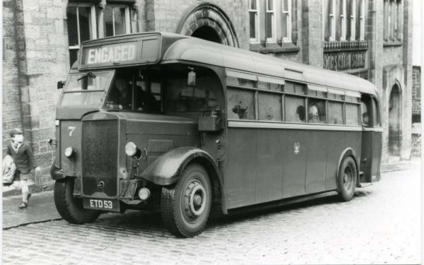 Fleet No: 7- Registration No: ETD 53 - Chassis: Leyland TS8 - Chassis No: 303375 - Body:Roe - Seating: B36R - Introduced:  B36R - Withdrawn: 1939 - Location: St Mary's Church School? - Comments: 1960 Other Info: 
16-Transport-02-Trams and Buses-000-General
Keywords: 0