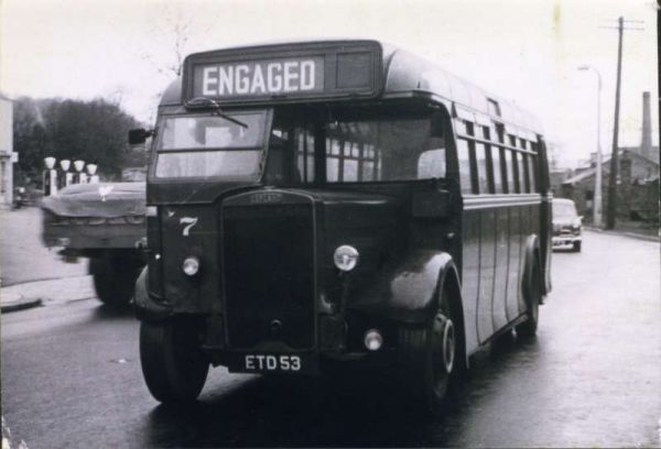 Fleet No: 7- Registration No: ETD 53 - Chassis: Leyland TS8 - Chassis No: 303375 - Body:Roe - Seating: B36R - Introduced:  B36R - Withdrawn: 1939 - Location: Stubbins Lane near Ramsbottom Bus Depot - Comments: 1960 Other Info: 
16-Transport-02-Trams and Buses-000-General
Keywords: 0