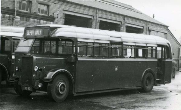 Fleet No: 7- Registration No: ETD 53 - Chassis: Leyland TS8 - Chassis No: 303375 - Body:Roe - Seating: B36R - Introduced:  B36R - Withdrawn: 1939 - Location: Ramsbottom Bus Depot (alongside No. 16, GTC 975) - Comments: 1960 Other Info: (RHS Archive Ref: 1
16-Transport-02-Trams and Buses-000-General
Keywords: 0