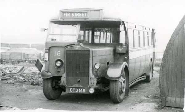 Fleet No: 15- Registration No: CTD 149 - Chassis: Leyland TS8 - Chassis No: 14751 - Body:Roe - Seating: B36R - Introduced:  B36R - Withdrawn: 1937 - Location: Ramsbottom Bus Depot - Comments: 1958 Other Info: 
16-Transport-02-Trams and Buses-000-General
Keywords: 0