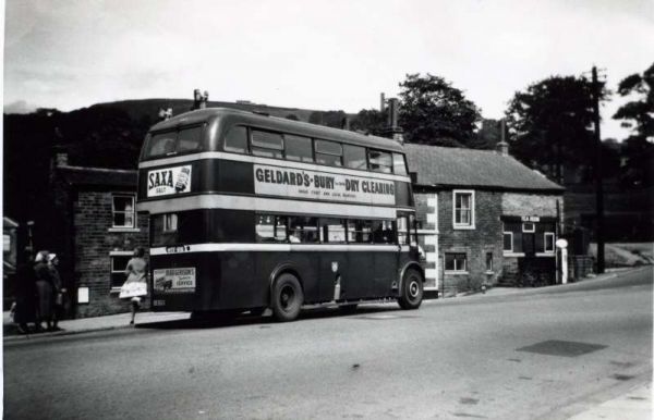 Fleet No: 21- Registration No: HTF 816 - Chassis: Leyand PD2/1 - Chassis No: 472579 - Body:Leyland - Seating: H30/26R - Introduced:  H30/26R - Withdrawn: 1947 - Location: Holcombe Brook - Comments: 1969 Other Info: 
16-Transport-02-Trams and Buses-000-General
Keywords: 0