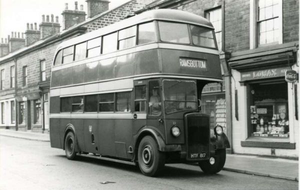 Fleet No: 22- Registration No: HTF 817 - Chassis: Leyand PD2/1 - Chassis No: 472577 - Body:Leyland - Seating: H30/26R - Introduced:  H30/26R - Withdrawn: 1947 - Location: Bolton Street, Ramsbottom - Comments: 1968 Other Info: 
16-Transport-02-Trams and Buses-000-General
Keywords: 0