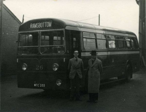 Fleet No: 26- Registration No: MTC 255 - Chassis: Leyland PSU1/13 - Chassis No: 501199 - Body:Roe - Seating: B44F - Introduced:  B44F - Withdrawn: 1950 - Location: Ramsbottom Bus Depot - Comments: 1962 Other Info: Captioned 'Mr. Parsons'. Photo possibly t
16-Transport-02-Trams and Buses-000-General
Keywords: 0