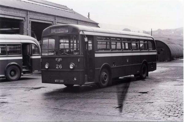 Fleet No: 26- Registration No: MTC 255 - Chassis: Leyland PSU1/13 - Chassis No: 501199 - Body:Roe - Seating: B44F - Introduced:  B44F - Withdrawn: 1950 - Location: Ramsbottom Bus Depot - Comments: 1962 Other Info: 
16-Transport-02-Trams and Buses-000-General
Keywords: 0