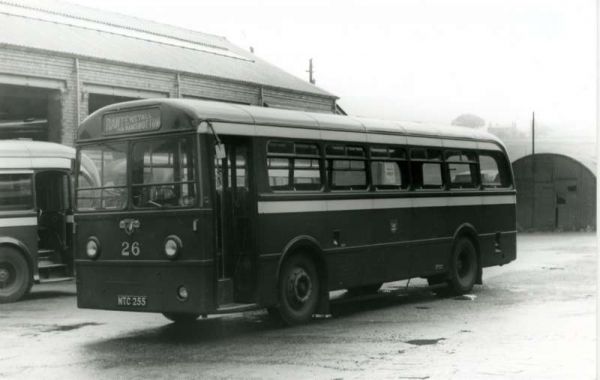 Fleet No: 26- Registration No: MTC 255 - Chassis: Leyland PSU1/13 - Chassis No: 501199 - Body:Roe - Seating: B44F - Introduced:  B44F - Withdrawn: 1950 - Location: Ramsbottom Bus Depot - Comments: 1962 Other Info: 
16-Transport-02-Trams and Buses-000-General
Keywords: 0