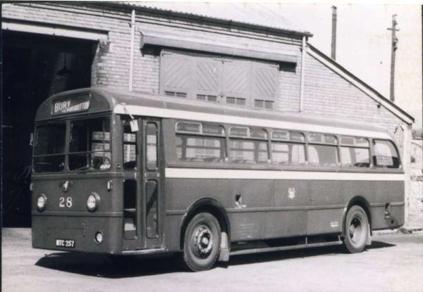 Fleet No: 28- Registration No: MTC 257 - Chassis: Leyland PSU1/13 - Chassis No: 501536 - Body:Roe - Seating: B44F - Introduced:  B44F - Withdrawn: 1950 - Location: Ramsbottom Bus Depot - Comments: 1963 Other Info: 
16-Transport-02-Trams and Buses-000-General
Keywords: 0