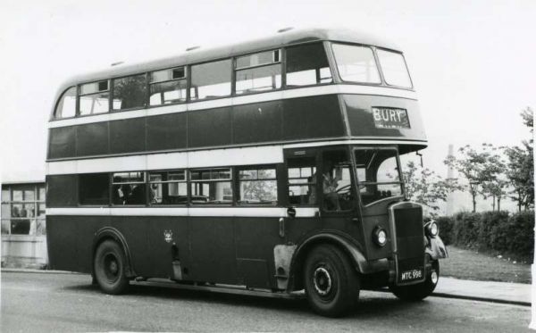 Fleet No: 29- Registration No: MTC 998 - Chassis: Leyland PD2/1 - Chassis No: 505923 - Body:Leyland - Seating: H30/26R - Introduced:  H30/26R - Withdrawn: 1951 - Location: Opposite Council Offices, Market Place, Ramsbottom - Comments: To SELNEC on 01/11/6
16-Transport-02-Trams and Buses-000-General
Keywords: 0