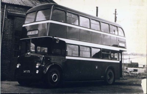 Fleet No: 1- Registration No: 247 STD - Chassis: Leyland PD2/24 - Chassis No: 591692 - Body:East Lancs. - Seating: H35/28R - Introduced:  H35/28R - Withdrawn: 1961 - Location: Ramsbottom Bus Depot - Comments: Withdrawn 1974 Other Info: 
16-Transport-02-Trams and Buses-000-General
Keywords: 0