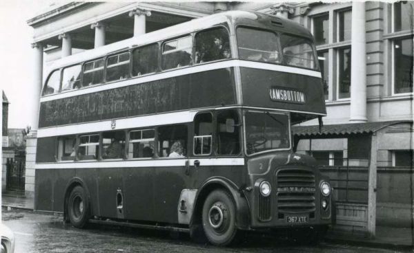 Fleet No: 2- Registration No: 367 XTE - Chassis: Leyland PD2/30 - Chassis No: 613435 - Body:East Lancs. - Seating: H35/28R - Introduced:  H35/28R - Withdrawn: 1962 - Location: Terminus, Moss Street, Bury - Comments: Withdrawn 1974 Other Info: 
16-Transport-02-Trams and Buses-000-General
Keywords: 0