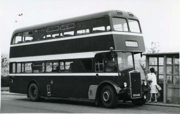 Fleet No: 6- Registration No: DTC 415E - Chassis: Leyland PD3/4 - Chassis No: 701219 - Body:East Lancs. - Seating: H41/32F - Introduced:  H41/32F - Withdrawn: 1967 - Location: Opposite Council Offices, Market Place, Ramsbottom - Comments: Withdrawn 1980 O
16-Transport-02-Trams and Buses-000-General
Keywords: 0