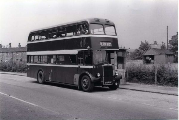 Fleet No: 6- Registration No: DTC 415E - Chassis: Leyland PD3/4 - Chassis No: 701219 - Body:East Lancs. - Seating: H41/32F - Introduced:  H41/32F - Withdrawn: 1967 - Location: Edenfield - Comments: Withdrawn 1980 Other Info: 
16-Transport-02-Trams and Buses-000-General
Keywords: 0