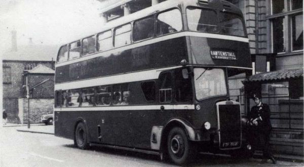 Fleet No: 8- Registration No: FTF 702F - Chassis: Leyland PD3/4 - Chassis No: 702350 - Body:East Lancs. - Seating: H41/32F - Introduced:  H41/32F - Withdrawn: 1967 - Location: Terminus, Moss Street, Bury - Comments: Withdrawn 1980 Other Info: Ref. A14
16-Transport-02-Trams and Buses-000-General
Keywords: 0