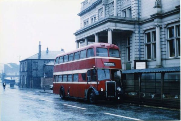 Fleet No: 9- Registration No: FTF 703F - Chassis: Leyland PD3/4 - Chassis No: 702351 - Body:East Lancs. - Seating: H41/32F - Introduced:  H41/32F - Withdrawn: 1967 - Location: Terminus, Moss Street, Bury - Comments: Withdrawn 1981 Other Info: 
16-Transport-02-Trams and Buses-000-General
Keywords: 0