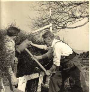 Possible erection of horse racing fence for the annual Cockey Moor (Ainsworth) Holcombe Hunt Steeple Chase   c 1960 
to be catalogued
Keywords: 1985