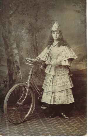 Girl in fancy dress, with bicycle
14-Leisure-02-Sport and Games-007-Cycling and Cycle Races
Keywords: 1945