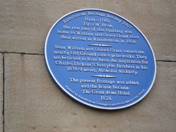 Blue plaque on the Grant arms detailing the history  of the Grants and connection to Dickens 
14-Leisure-05-Pubs-012-Grant Arms
Keywords: 0